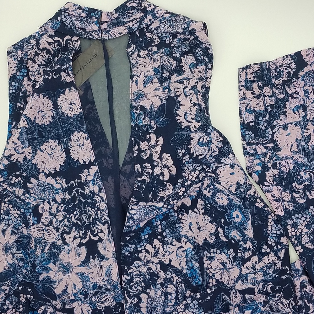 Rebecca Taylor Kiku Printed Draped Jumpsuit - Picture 5 of 7